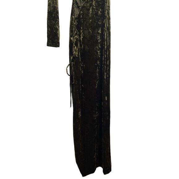 Camila Coelho Gabriel Maxi Dress Asymmetric Crushed Velvet Formal Gala Party XS - Picture 6 of 14